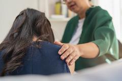 Counselor talking to patient